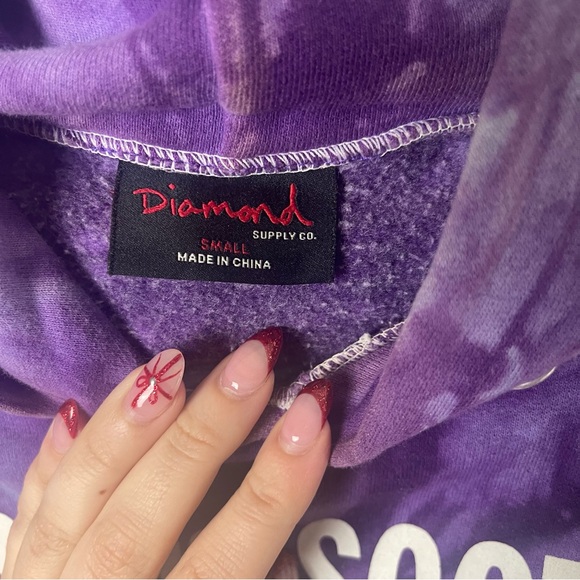 Diamond Supply Co. Purple Tie-Dye Sweatshirt - Picture 3 of 4
